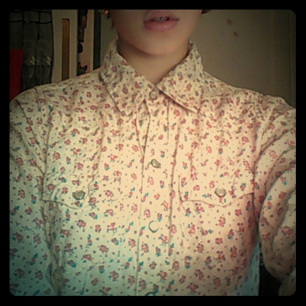 Vintage inspired flower button up